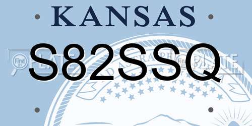 S82SSQ Kansas License Plate
