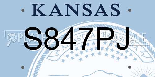 S847PJ Kansas License Plate