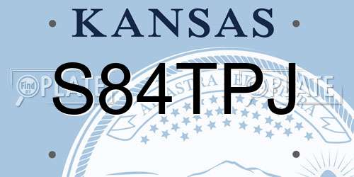 S84TPJ Kansas License Plate