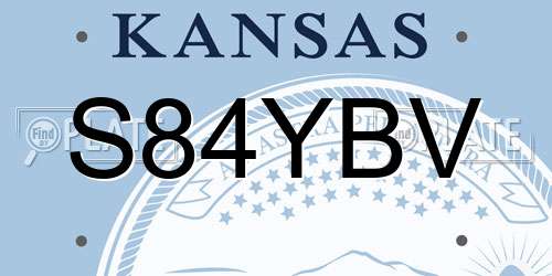 S84YBV Kansas License Plate