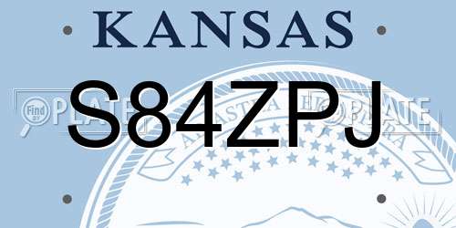 S84ZPJ Kansas License Plate
