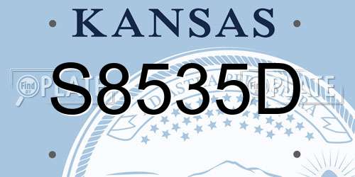 S8535D Kansas License Plate