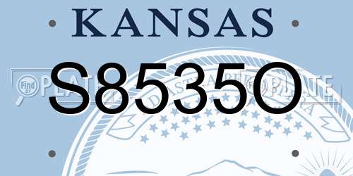 S8535O Kansas License Plate