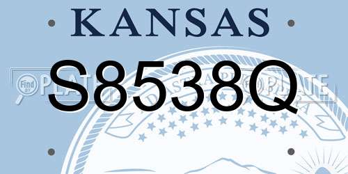 S8538Q Kansas License Plate