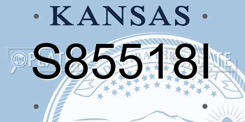 S85518I Kansas License Plate