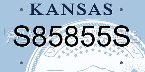 S85855S Kansas License Plate
