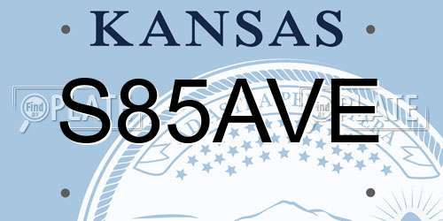 S85AVE Kansas License Plate