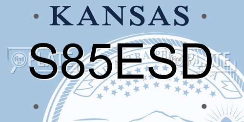 S85ESD Kansas License Plate