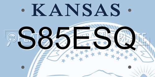 S85ESQ Kansas License Plate