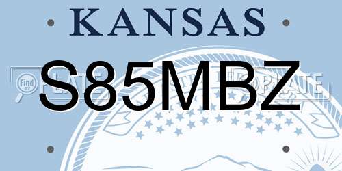 S85MBZ Kansas License Plate