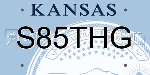 S85THG Kansas License Plate