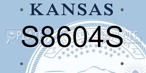 S8604S Kansas License Plate
