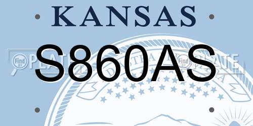 S860AS Kansas License Plate