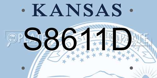 S8611D Kansas License Plate