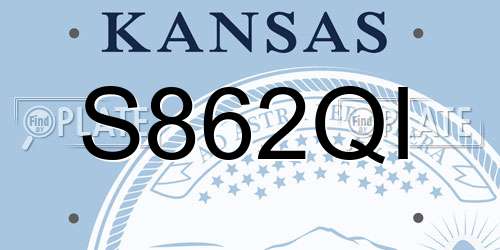 S862QI Kansas License Plate