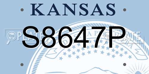 S8647P Kansas License Plate