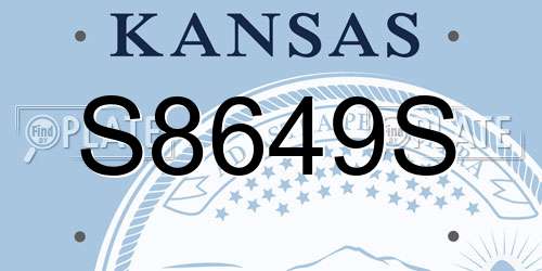 S8649S Kansas License Plate