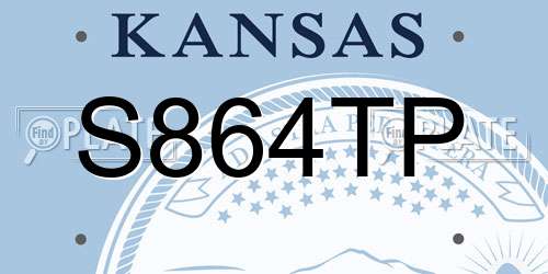 S864TP Kansas License Plate