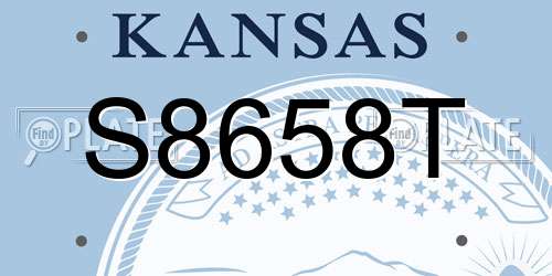 S8658T Kansas License Plate
