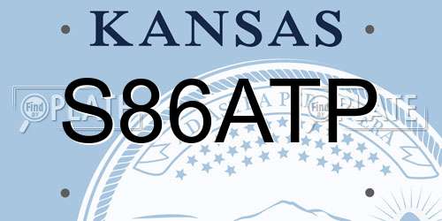 S86ATP Kansas License Plate