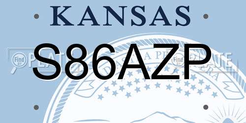 S86AZP Kansas License Plate