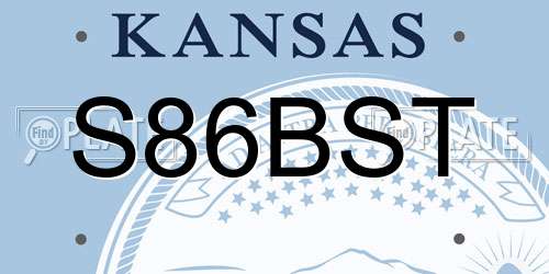 S86BST Kansas License Plate