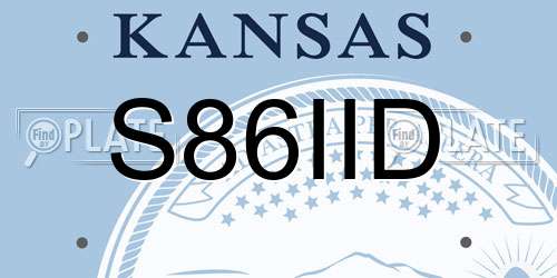 S86IID Kansas License Plate