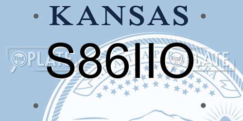 S86IIO Kansas License Plate