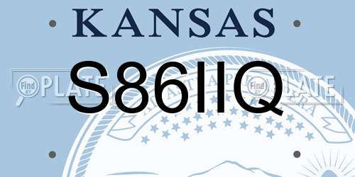 S86IIQ Kansas License Plate