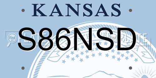 S86NSD Kansas License Plate
