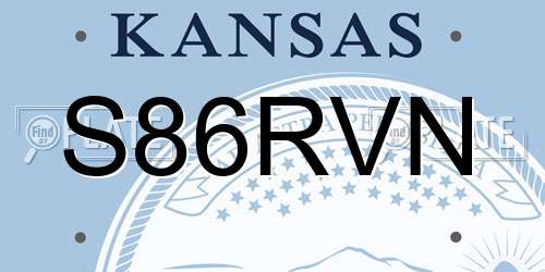 S86RVN Kansas License Plate