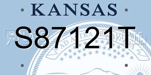 S87121T Kansas License Plate