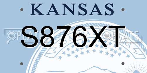S876XT Kansas License Plate