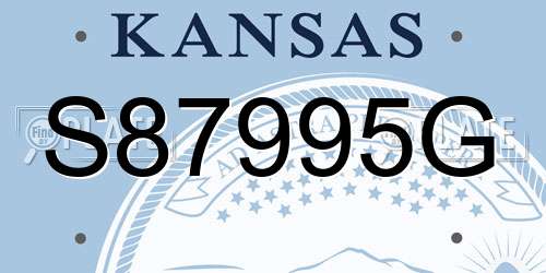 S87995G Kansas License Plate