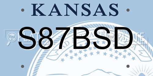 S87BSD Kansas License Plate