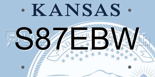 S87EBW Kansas License Plate