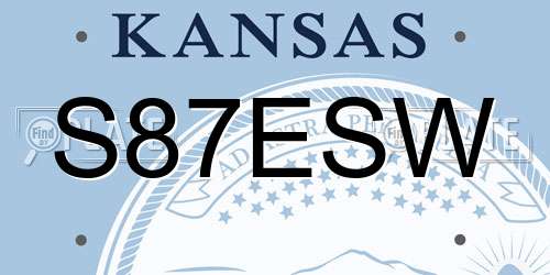 S87ESW Kansas License Plate