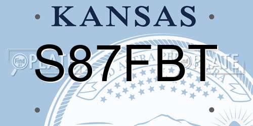 S87FBT Kansas License Plate