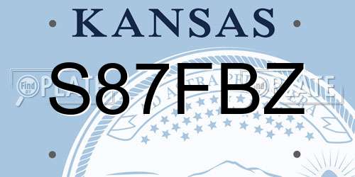 S87FBZ Kansas License Plate
