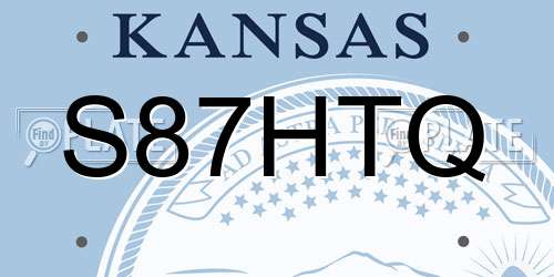 S87HTQ Kansas License Plate