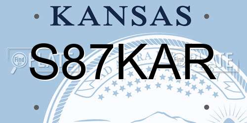 S87KAR Kansas License Plate
