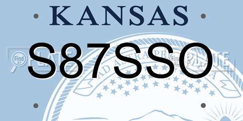 S87SSO Kansas License Plate