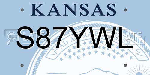 S87YWL Kansas License Plate