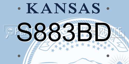 S883BD Kansas License Plate
