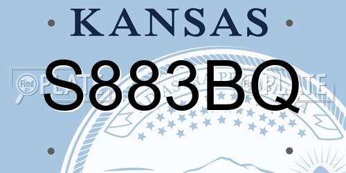 S883BQ Kansas License Plate