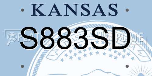 S883SD Kansas License Plate