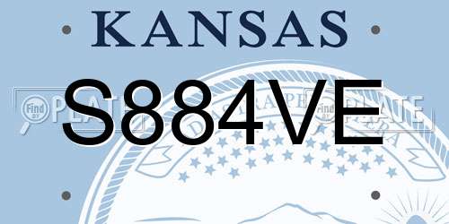 S884VE Kansas License Plate