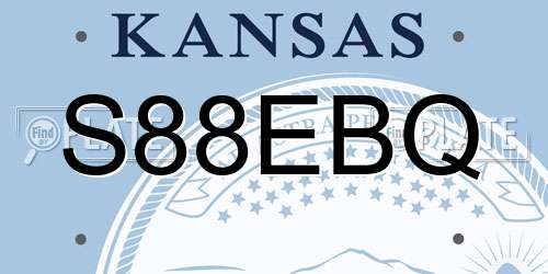 S88EBQ Kansas License Plate