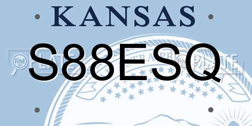 S88ESQ Kansas License Plate