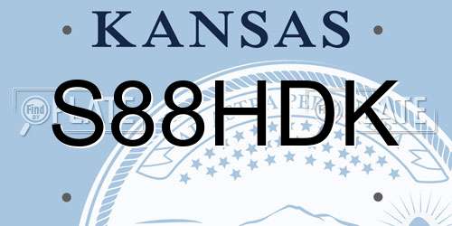 S88HDK Kansas License Plate